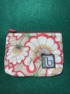 Cinda B Quilted Floral Small Zip Pouch USA 5.25” x 4” - Picture 1 of 7
