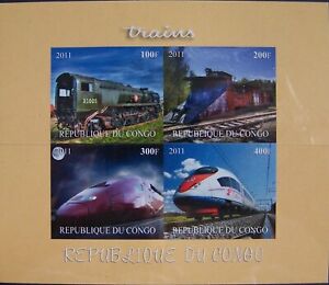 Rep. du Congo 2011 - Block Trains imperforated MNH