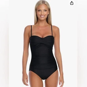 RELLECIGA Women's One Piece Swimsuit - Black Size L NWT - Picture 1 of 11