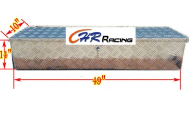 49"x14"x10" Recantgular Aluminum Tool Box for Flatbed Pickup Trailer Truck Bed - Image 1 of 4