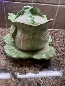 Fitz & Floyd Vegetable Garden Cabbage Covered Soup Bowl with Plate - PLEASE READ - Picture 1 of 13