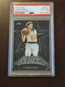 2018 Leaf Rookie Clear LaMelo Ball Black PSA 10 - GEM MINT RARE True RC /90 - Picture 1 of 2