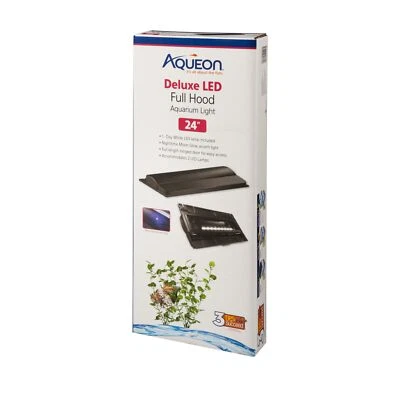 Aqueon 24 Inch LED Aquarium Hood with Day White Lamp and Moon Glow Light - Image 1 of 4