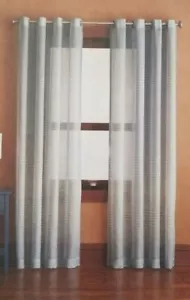 2 Home Blue Stripe Window Panels (1 pair) 108" x 84" NIP - Picture 1 of 12