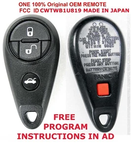 OEM SUBARU FORESTER IMPREZA 2009-2014 KEY KEYLESS ENTRY REMOTE CWTWB1U819 JAPAN - Picture 1 of 2