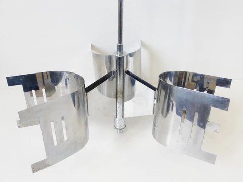Ceiling Chandelier Chrome 1970 Vintage Space Age Pop 70S Chrome-Plated Light Cover