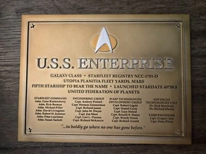 EAGLEMOSS STAR TREK USS ENTERPRISE 1701-D DEDICATION PLAQUE NEXT GENERATION - Picture 1 of 4
