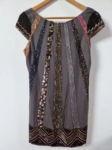 All Saints Spitalfields Sequin Hand Embellished Origin India Tunic Dress Size 10 - Picture 1 of 9