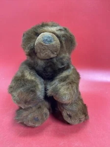 Vintage Russ Berrie Great Grizzly Bear Long Brown Fuzzy Soft Plush Toy - Picture 1 of 7