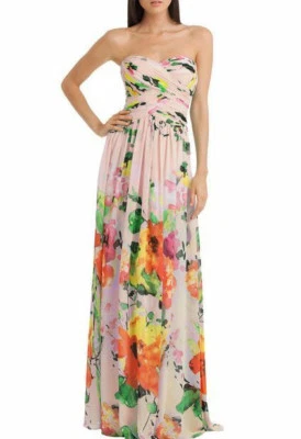 JS 系列 ~ 腮红水彩花卉雪纺甜心正式礼服 4 全新 $229 — 第 1/4 张图片