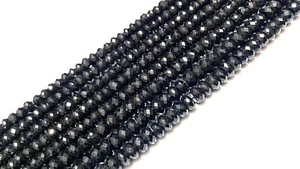 Natural Black spinel Faceted Rondelle Beads Spinel Beads Jewelry Making Beads - Picture 1 of 5