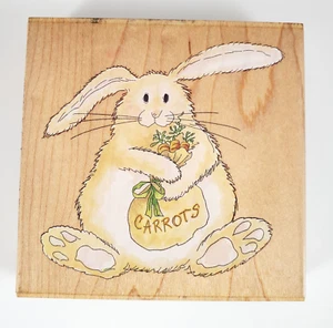 Stamps Happen- Butterbean with Carrots -Wood Mounted Rubber Stamp #70036 - Picture 1 of 6