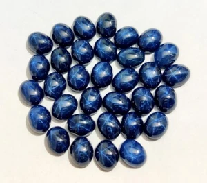 Piedras preciosas sueltas zafiro estrella tamaño anillo cabujón zafiro azul fabricación de joyas - Imagen 1 de 5