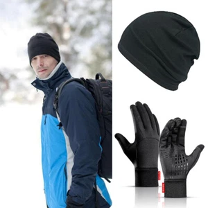 Windproof Hat Scarf Gloves Winter Accessories Hat Soft Warm Gloves for Cycling - Picture 1 of 21