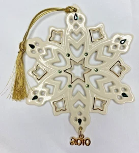 LENOX 2010 Annual Gemmed Snowflake Jeweled Christmas Ornament - Picture 1 of 7