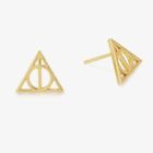Alex and Ani Harry Potter Gold Plated Deathly Hallows Stud Earrings