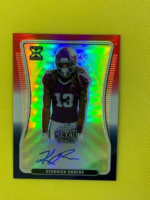 KENDRICK ROGERS 2020 Leaf Metal Draft Red White Blue AUTO Autograph 9/10 - Image 1 of 2
