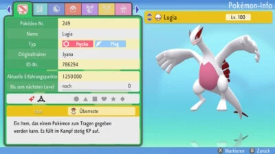 Lugia Shiny | LVL 100 | Legal + Onlinefähig | Pokemon Diamant & Perl - Bild 1 von 4