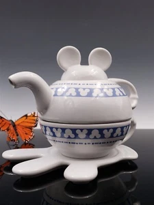 Mickey Mouse Tea For One, Ceramic 4 Piece Set - Disney World Parks - Picture 1 of 20
