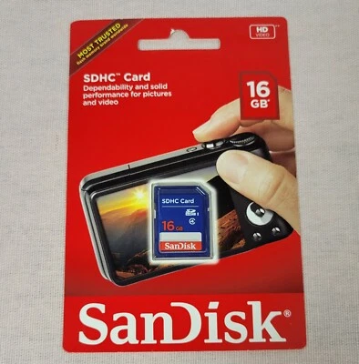 SANDISK 16GB SDHC MEMORY CARD BRAND NEW HD video.    B-6 - Image 1 of 3