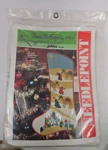 Vintage Needlepoint Stocking Kit #22 The Journey 21" Needlemagic Jebba Wool Yarn - Picture 1 of 14