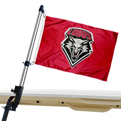 New Mexico Lobos Golf Cart Flag and Flagpole Mount Holder Cover