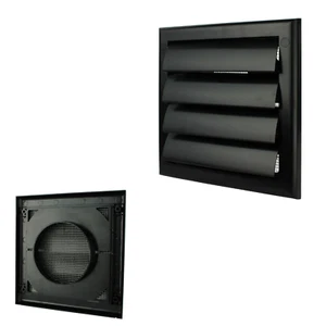 Rejilla de láminas rejilla de ventilación rejilla de escape rejilla de cierre negra Ø 100 mm - Imagen 1 de 5