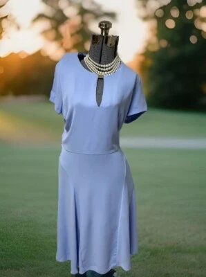 NEW Ralph Lauren Dress Size 12 Long Cocktail Party Dress Sky Blue $165 Easy Care - Image 1 of 4
