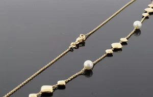 Kette Perlen Collier Süßwasser Zuchtperlen Gelbgold 585/- 45cm - Bild 1 von 1