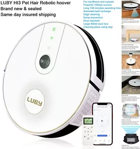 Luby HI3 Pet Hair SMART Robot Vacuum Cleaner Hoover Carpet Floor Self-Charging - Picture 1 of 15