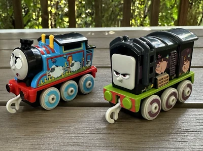 2 Thomas & Friends Thomas + Diesel All Engines Go Farm Push Diecast Train Used - Image 1 of 4