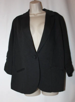 Studio by Torrid Scrunched Sleeve Blazer Jacket, Gray Womens Size 1 (14/15) - Image 1 of 4