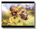 Sopwith Camel attacks balloon Flanders framed picture Michael Turner free p&p UK