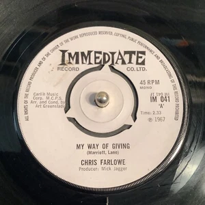Chris Farlowe 45RPM “My Way Of Giving” 1967 60s Pop Rock Northern Soul 7” UK - Picture 1 of 3