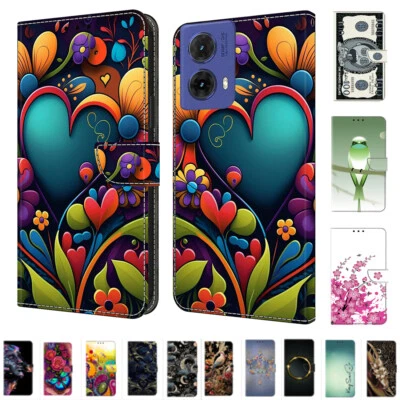 Flip Wallet Magnetic Case Stand Cover For Motorola Moto G32 G42 G51 G52 G82 G71 - Image 1 of 4