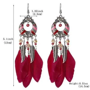Long Feather Earrings - Picture 1 of 10