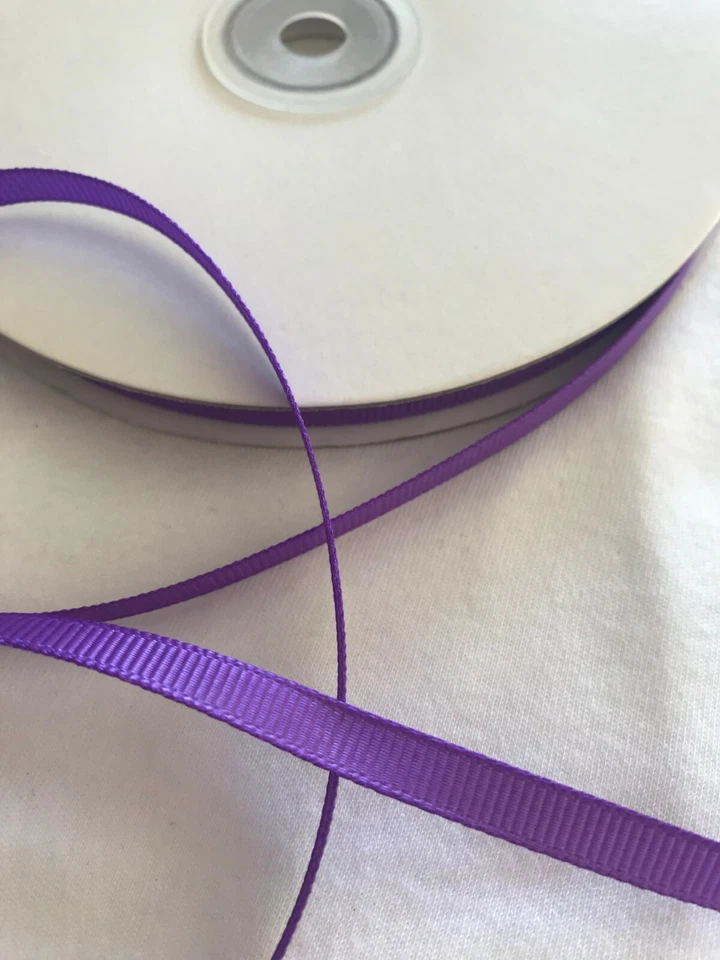 1/4" Grosgrain Ribbon Polyester Solid Narrow Assorted Colors Spool 50 100 yds - Image 1 of 1