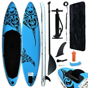 Inflatable Stand Up Paddleboard Set 126"x29.9"x5.9" Blue - Picture 1 of 11