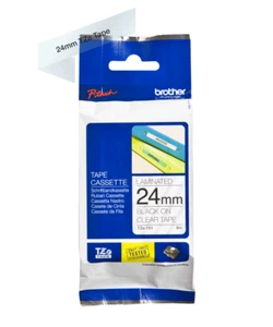 BROTHER TZE-151 BLACK ON CLEAR 24MM LAMINATED P-TOUCH LABELLING TAPE - Picture 1 of 3