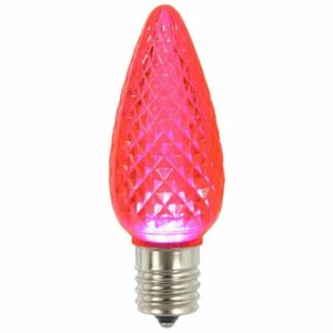 25 PINK C9 LED Faceted Christmas Light Bulbs LED Bulb Dimmable - Picture 1 of 1