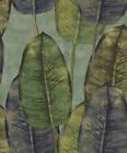 Decoprint Tapete TA25083 Sheet Leaves Rubber Tree Braun Fleece Wallpaper Vinyl