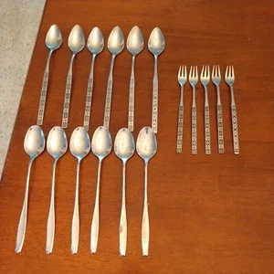 Konvolut Besteck 17 Teile Oneida Distinction Deluxe meist lange Teelöffel + Gabeln - Bild 1 von 7