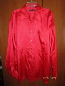 Jordan Craig Red Shiny LS Shirt Men 2XL 18 18 1/2 Polyester Chest 52 Length 34 - Picture 1 of 5