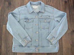 Elizabeth and James Lightwash Denim Jacket Size XL Womens Organic Cotton Classic - Picture 1 of 14
