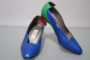 Vintage Gabor Color Block Leder Damenschuhe! Blaue-Grün-Rot Gr.41 - Bild 1 von 12