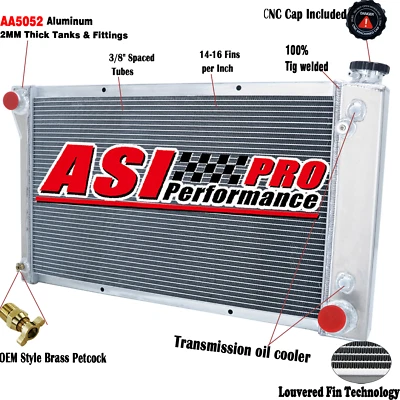 4 Row Radiator for 1967-1972 Chevy C/K 10 20 30 GMC C/K 15/1500 25/2500 35/3500 - Image 1 of 4