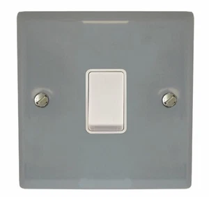 G&H SLG5W Spectrum Plate Light Grey 1 Gang Intermediate Rocker Light Switch - Imagen 1 de 1