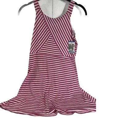 Vestido ROSA Y VIOLETA Niñas Sin Mangas Rosa Caliente Blanco Rayas Talla 10/12 Nuevo con Etiqueta Foto 1 de 4