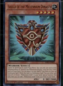 Yu-Gi-Oh! Escudo de la Dinastía del Milenio INFO-EN003 Ultra Raro 1ª Edición Casi Nuevo - Imagen 1 de 1