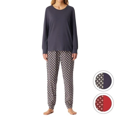 Schiesser - Comfort Essentials - Damen - Schlafanzug - Langarm - Rundhals-Aussch - Bild 1 von 4